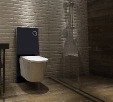 Sanitärmodul für Wand-WC (Schwarzglas)