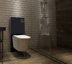 Sanitärmodul für Wand-WC (Schwarzglas)