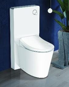 Weißglas Sanitärmodul für Stand-WC inkl. Betätigungsplatte