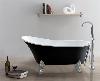 freistehende Badewanne RETRO (schwarz/weiß)